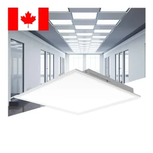 cETL DLC Certified 5 CCT LED Commercial Ceiling Panel Light with Emergency Features and Junction Box