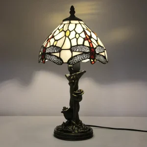 for Style Mini Table Lamp Multicolored Stained Glass Shade LED Light Source E27 E26 for Living Room Indoor Use