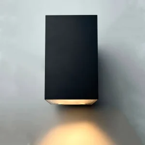 ip65 Wall Light Mounted Cylinder Photoelectric Black LED Downlight Square Column Cob Outdoor Garden Villa Courtyard Wall Lamp