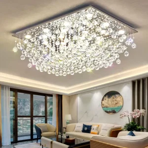 led crystal ceiling lamp round modern simple warm romantic ceiling light for bedroom living room wedding room