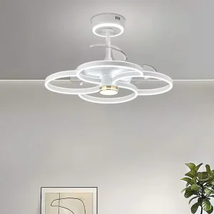 new nordic mute variable frequency integrated ceiling fan light minimalist lamp for living room dining room