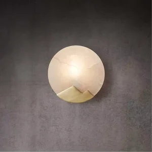 nordic simple natural marble wall lamp full copper creative wall light for living room bedroom corridor