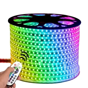 of 5050 High voltage 220v Waterproof Soft LED Strip with Colorful RGB Monochrome Outdoor Engineering Linear Light